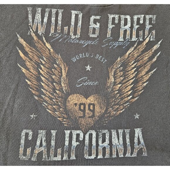 Hollister Cropped Sweatshirt Womens MEDIUM Pullover Long Sleeve Wild & Free - Picture 2 of 9